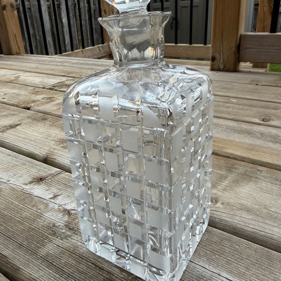 Vintage  Crystal Glass Decanter, square stop, heavy 4,5lbt - Picture 3 of 13